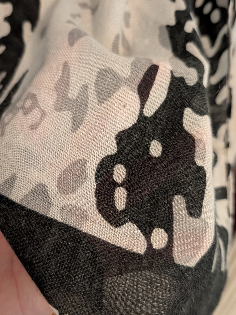 Studio Black and White Abstract Print Scarf Wrap - Picture 4 of 8
